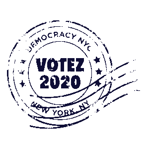 DemocracyNYC-sticker-stamp-French image