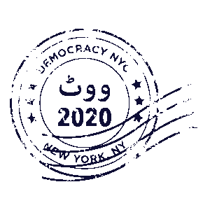 DemocracyNYC-sticker-stamp-Urdu image